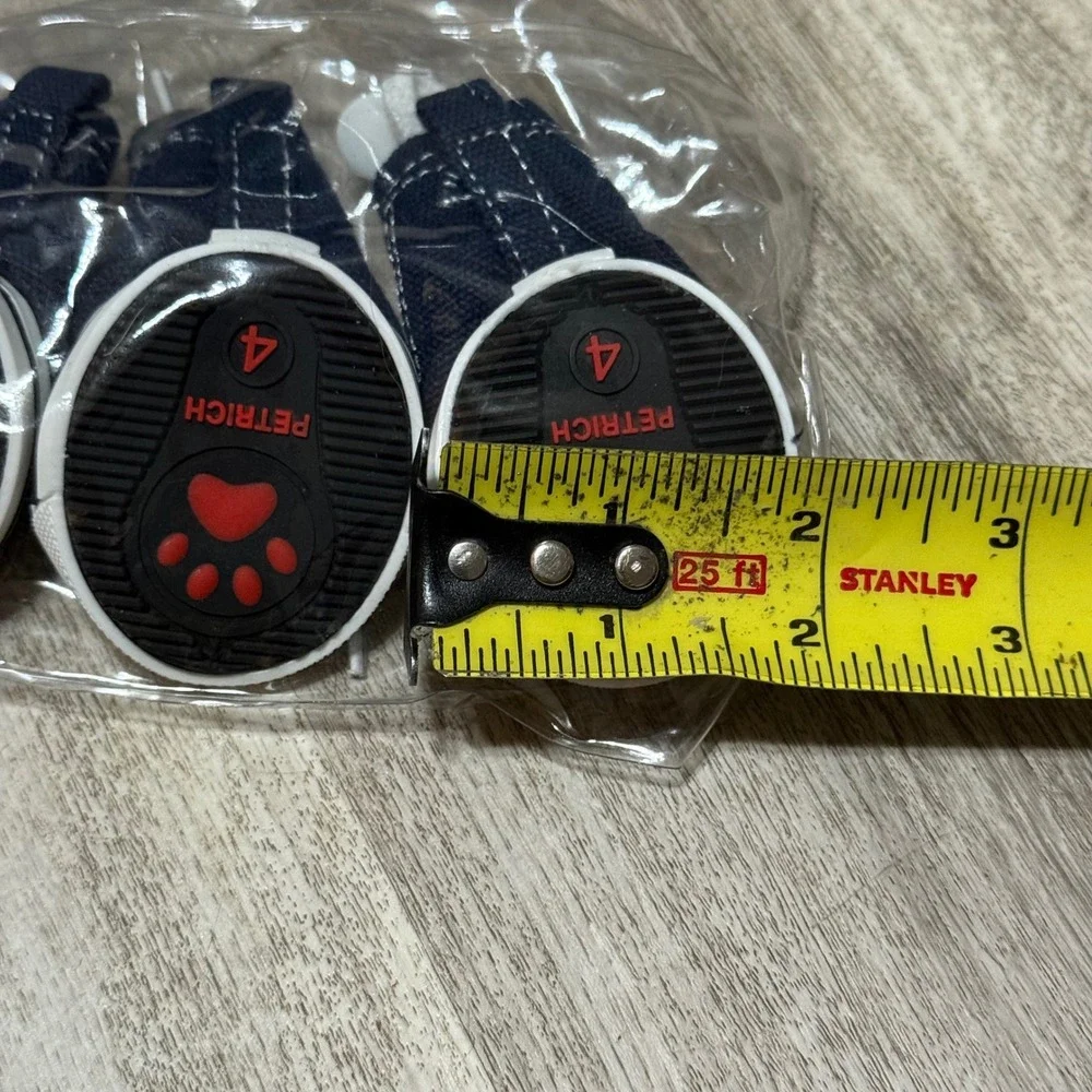 Pet Dog Shoes Sneakers Denim Canvas Paw Protector Boots Size 4‎